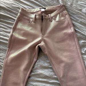 High Rise Metallic Iridescent Pink Jeans